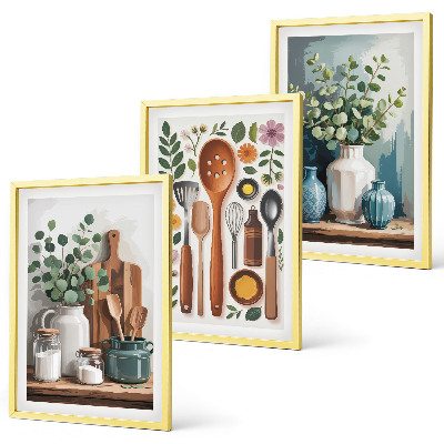 Composizione di quadri Accessori da cucina a base vegetale