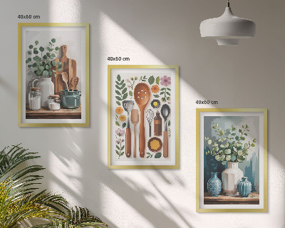 Composizione di quadri Accessori da cucina a base vegetale
