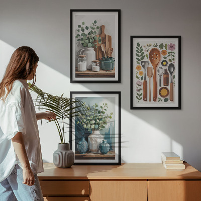 Composizione di quadri Accessori da cucina a base vegetale