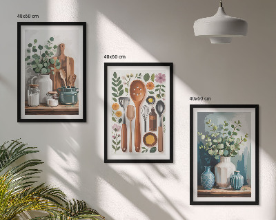 Composizione di quadri Accessori da cucina a base vegetale