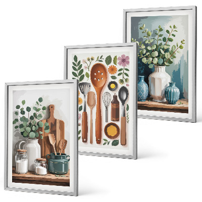 Composizione di quadri Accessori da cucina a base vegetale