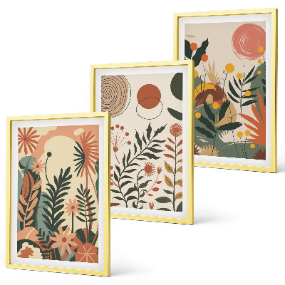 Composizione di quadri Fantasie floreali vintage dai colori pastello