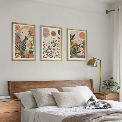 Composizione di quadri Fantasie floreali vintage dai colori pastello