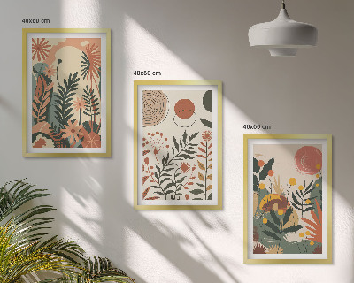 Composizione di quadri Fantasie floreali vintage dai colori pastello