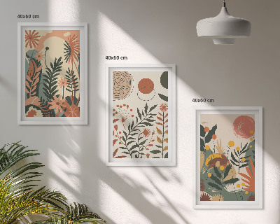 Composizione di quadri Fantasie floreali vintage dai colori pastello