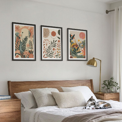 Composizione di quadri Fantasie floreali vintage dai colori pastello