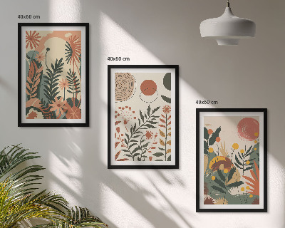 Composizione di quadri Fantasie floreali vintage dai colori pastello