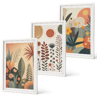 Set di quadri incorniciati motivi vegetali boho natura