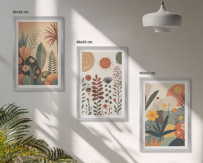 Set di quadri incorniciati motivi vegetali boho natura