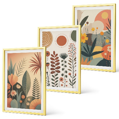 Set di quadri incorniciati motivi vegetali boho natura