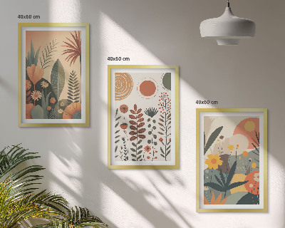 Set di quadri incorniciati motivi vegetali boho natura