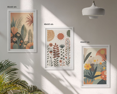 Set di quadri incorniciati motivi vegetali boho natura