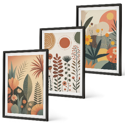 Set di quadri incorniciati motivi vegetali boho natura
