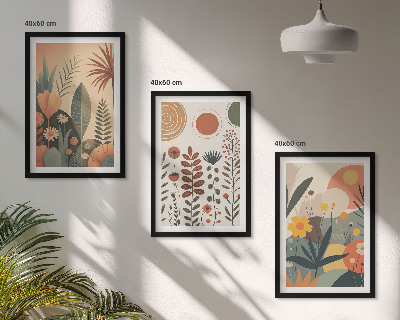 Set di quadri incorniciati motivi vegetali boho natura