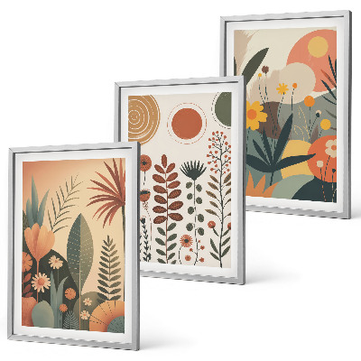 Set di quadri incorniciati motivi vegetali boho natura