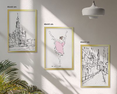 Composizione di quadri Ballerine eleganti e architettura