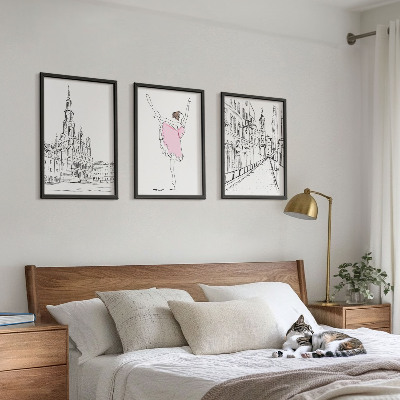 Composizione di quadri Ballerine eleganti e architettura