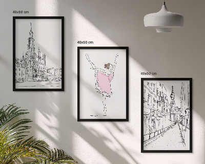 Composizione di quadri Ballerine eleganti e architettura