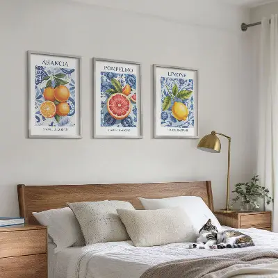 Set di quadri incorniciati con illustrazioni vintage di agrumi