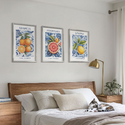 Set di quadri incorniciati Illustrazioni vintage di agrumi