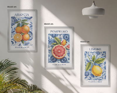 Set di quadri incorniciati Illustrazioni vintage di agrumi