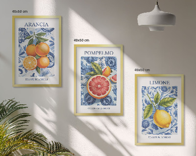Set di quadri incorniciati Illustrazioni vintage di agrumi