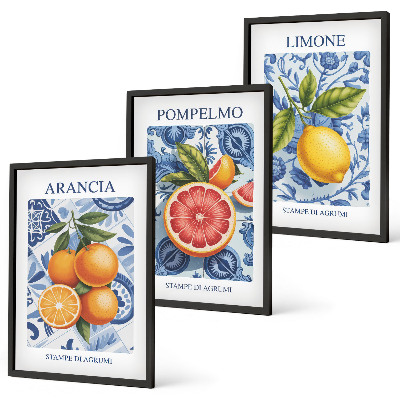 Set di quadri incorniciati Illustrazioni vintage di agrumi