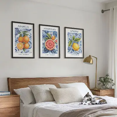 Set di quadri incorniciati con illustrazioni vintage di agrumi