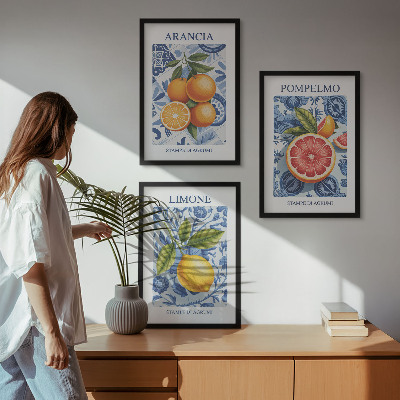 Set di quadri incorniciati Illustrazioni vintage di agrumi