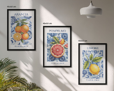 Set di quadri incorniciati Illustrazioni vintage di agrumi