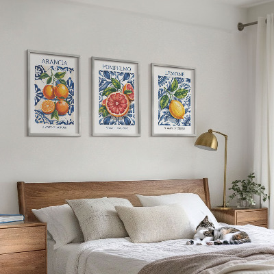 Set di 3 quadri Poster di moda sugli agrumi italiani