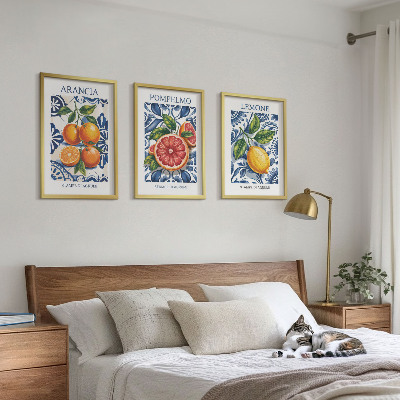 Set di 3 quadri Poster di moda sugli agrumi italiani