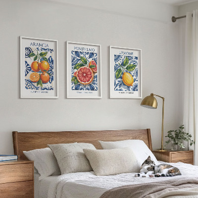 Set di 3 quadri Poster di moda sugli agrumi italiani