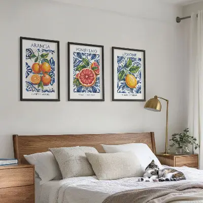 Set di 3 quadri con stampe di moda a tema agrumi italiani