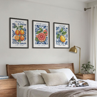 Set di 3 quadri Poster di moda sugli agrumi italiani