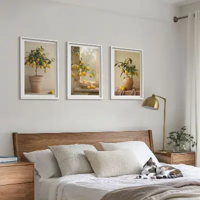 Alberi di limoni in vaso set di 3 quadri