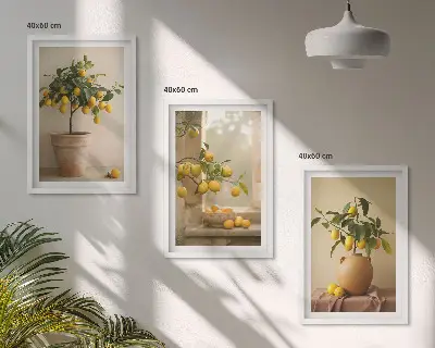 Alberi di limoni in vaso set di 3 quadri