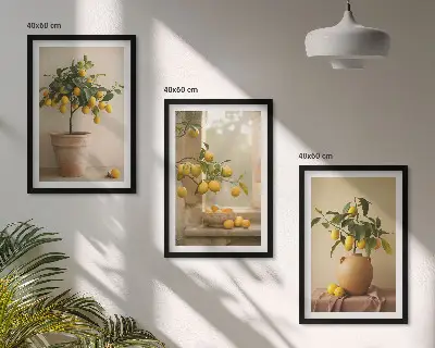 Alberi di limoni in vaso set di 3 quadri