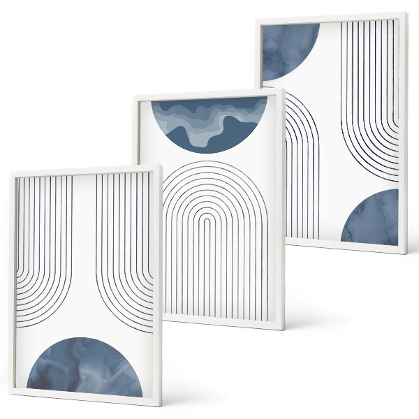 Composizione di quadri Motivi astratti blu