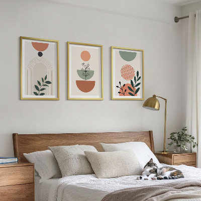 Set di 3 quadri Motivi vegetali moderni