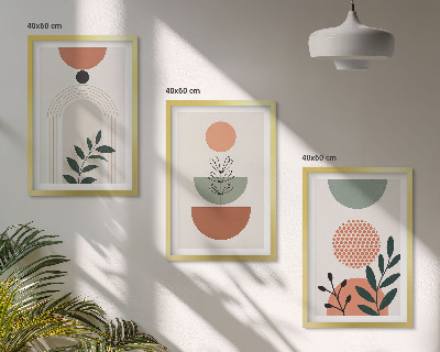 Set di 3 quadri Motivi vegetali moderni