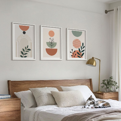 Set di 3 quadri Motivi vegetali moderni