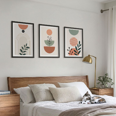 Set di 3 quadri Motivi vegetali moderni