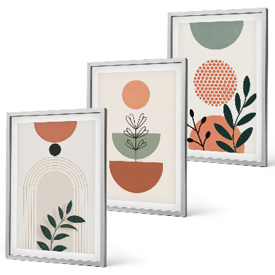 Set di 3 quadri Motivi vegetali moderni