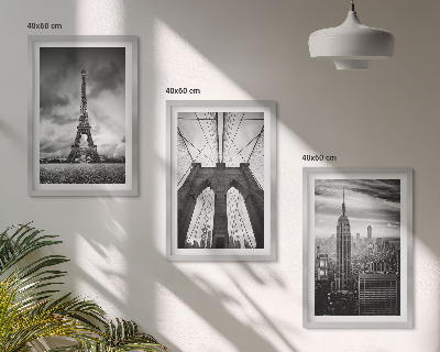 Set di 3 quadri Torri di ponti monocromatiche