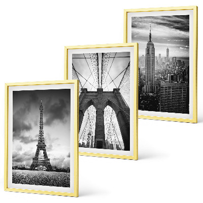 Set di 3 quadri Torri di ponti monocromatiche