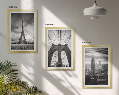 Set di 3 quadri Torri di ponti monocromatiche