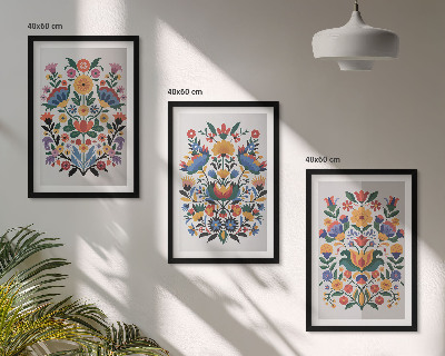 Composizione di quadri Motivi floreali dai colori intensi