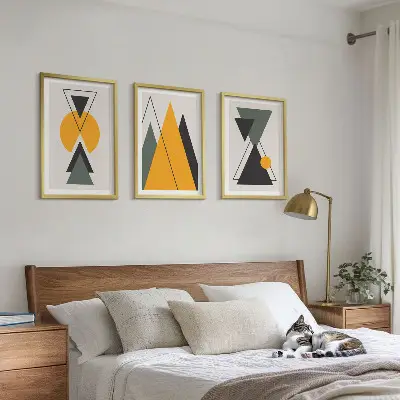 Set di quadri incorniciati con forme geometriche astratte