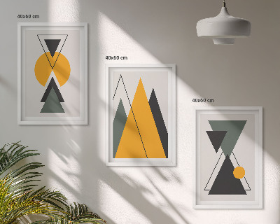 Set di quadri incorniciati Forme geometriche astratte